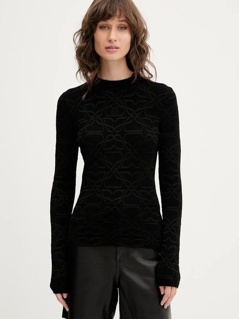 HUGO sweter damski kolor czarny lekki 50542604 - zdjęcie produktu nr 1