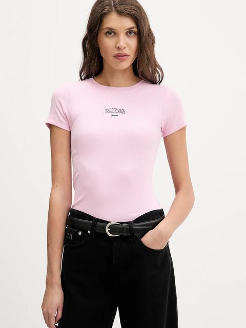 Guess Jeans t-shirt damski kolor różowy W6RP21 KA0H1 - zdjęcie produktu nr 1