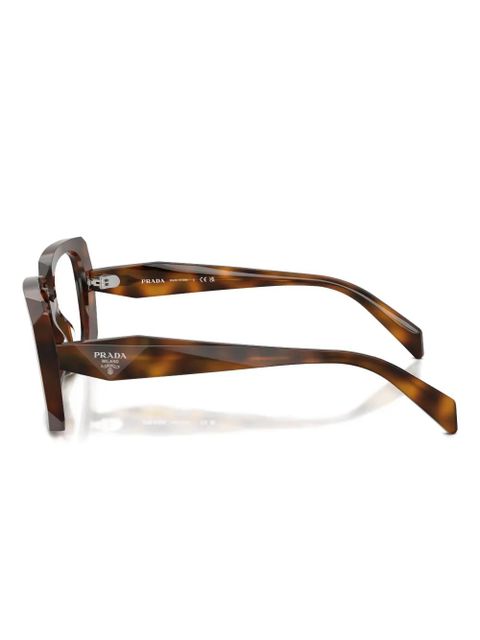 Prada Eyewear geometric glasses - Brown
