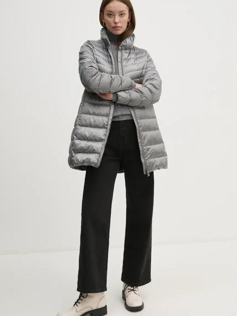 Geox kurtka puchowa damska kolor srebrny przejściowa W4625D-T3154-F9822