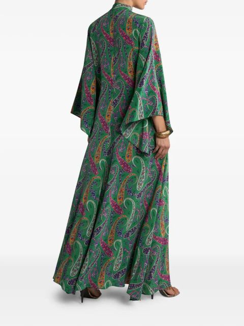ETRO floral paisley-motif silk maxi dress - Green