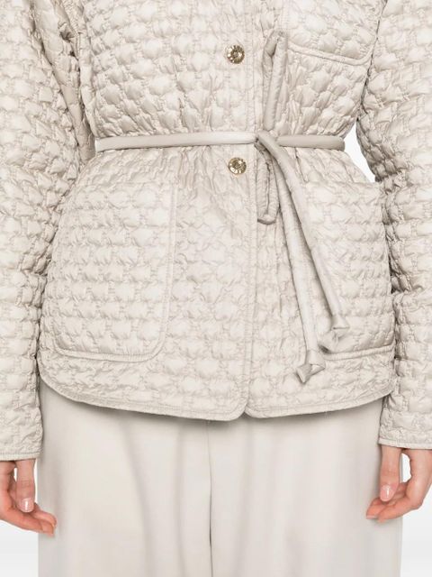 Moncler quilted knit-collar jacket - Grey
