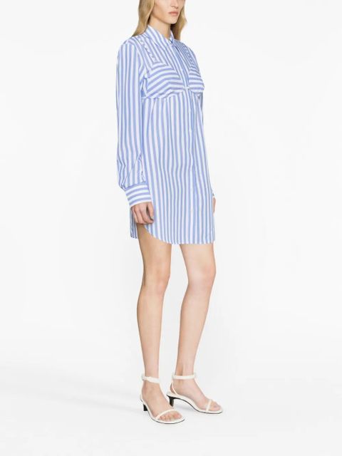 STAUD Alita striped poplin shirtdress - Blue