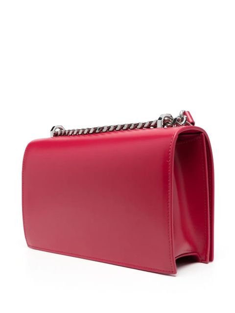 Alexander McQueen The Biker Jewelled leather crossbody bag - Red - zdjęcie produktu nr 2