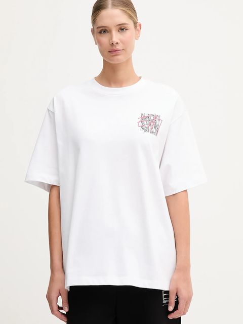 EA7 Emporio Armani t-shirt bawełniany damski kolor biały AF12957.7W000726 - zdjęcie produktu nr 1