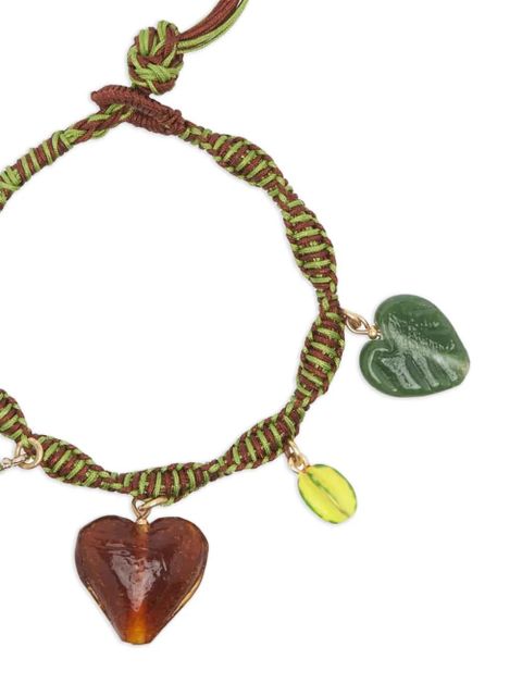 ALEMAIS braided heart charm bracelet - Brown