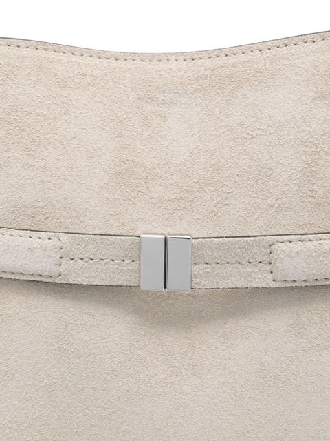 TOTEME belted suede bucket bag - Grey