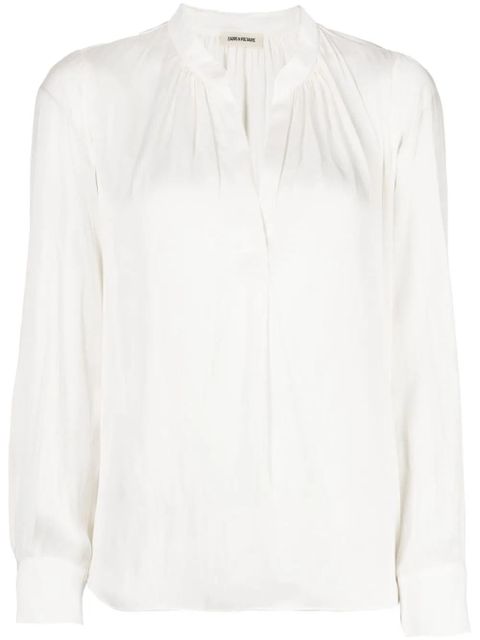 Zadig&Voltaire long-sleeve gathered-detail blouse - White - zdjęcie produktu nr 1