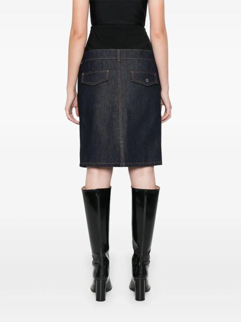 Coperni hybrid denim midi skirt - Blue
