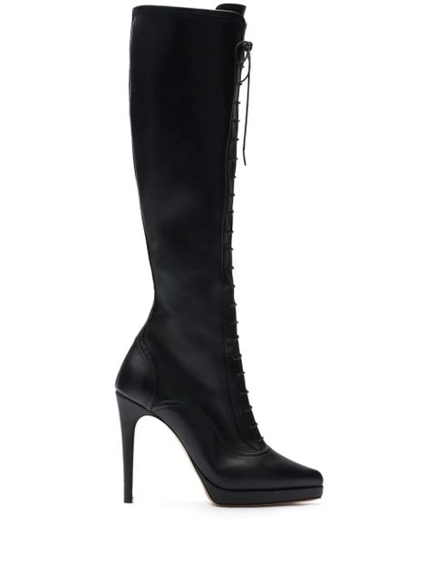Casadei 100mm Michelle laced boots - Black - zdjęcie produktu nr 1