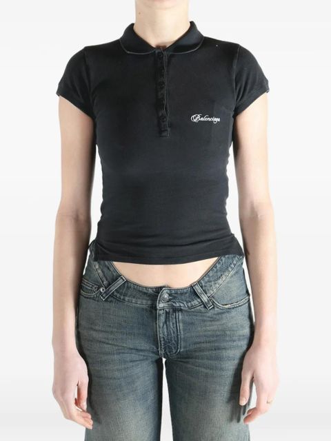 Balenciaga buttoned polo top - Black