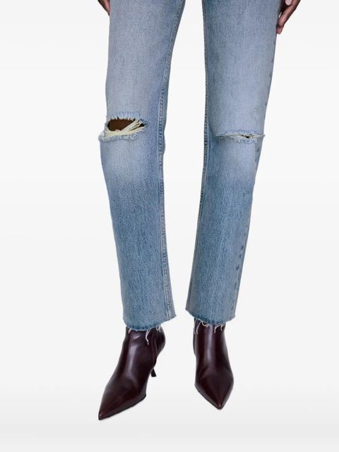 ANINE BING Bruno destructed frayed jeans - Blue