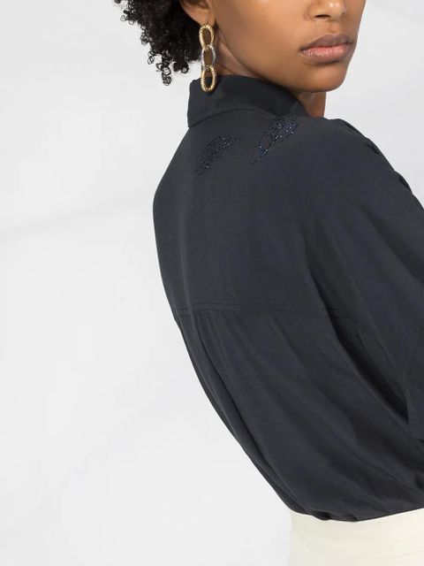 Zadig&Voltaire Tamara embellished leaf shirt - Blue - zdjęcie produktu nr 2