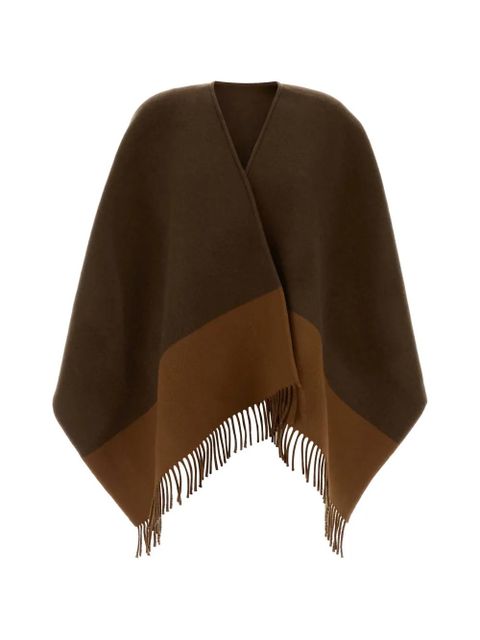 Gucci logo-embllishment fringed-hem cape - Brown - zdjęcie produktu nr 1