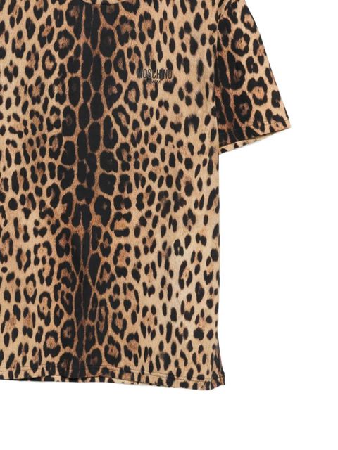Moschino leopard-print logo-print T-shirt - Neutrals - zdjęcie produktu nr 2