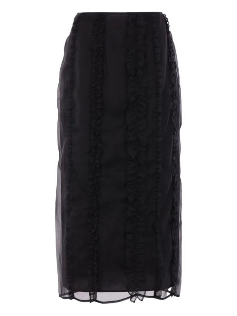 Cecilie Bahnsen ruffled midi skirt - Black - zdjęcie produktu nr 1