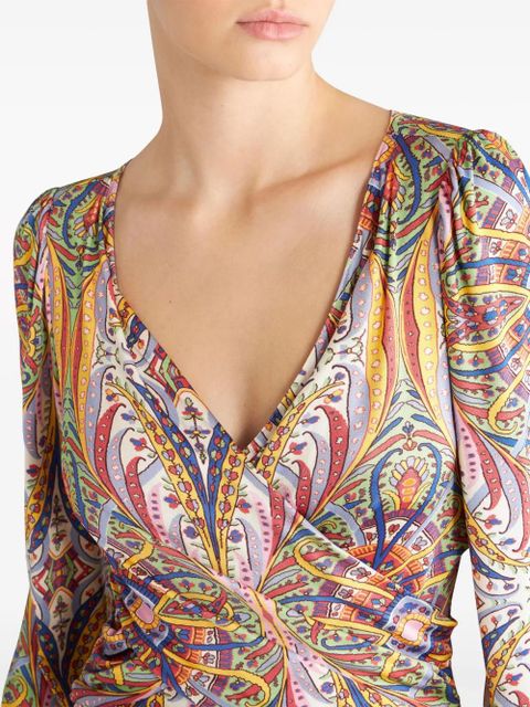ETRO paisley-print V-neck midi dress - Neutrals
