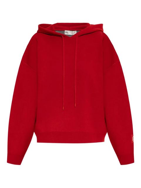 Tory Burch logo-embroidered knitted hoodie - zdjęcie produktu nr 1