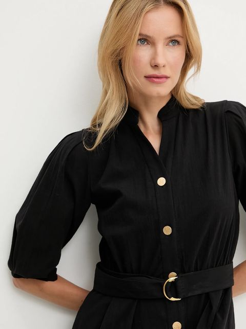 Answear.LAB sukienka kolor czarny maxi rozkloszowana