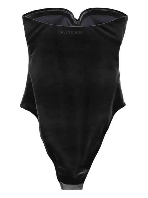 Balenciaga logo-print sweetheart-neck swimsuit - Black - zdjęcie produktu nr 2