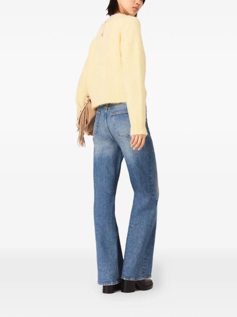 Maje chain-belt faded jeans - Blue