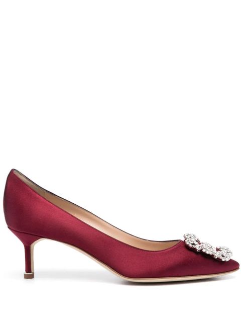 Manolo Blahnik Hangisi crystal-buckle pumps - Red - zdjęcie produktu nr 1