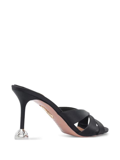 Aquazzura 85mm embellished satin heeled sandals - Black
