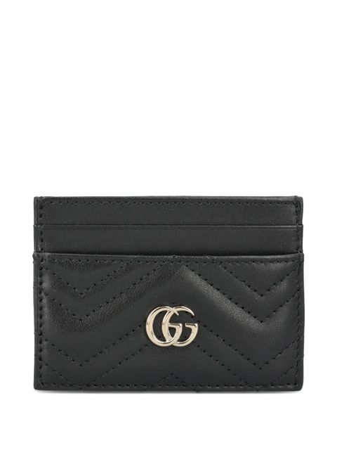 Gucci GG Marmont chevron card holder - Black - zdjęcie produktu nr 1