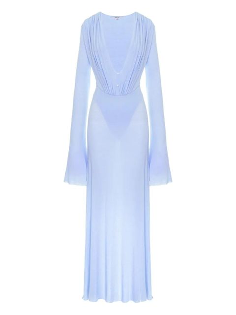 MANURÍ Suki long-sleeve draped dress - Blue - zdjęcie produktu nr 1
