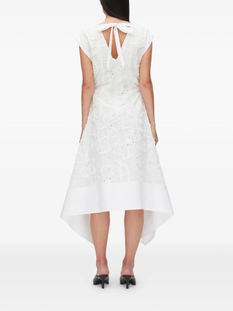 3.1 Phillip Lim floral appliqué bow midi dress - White