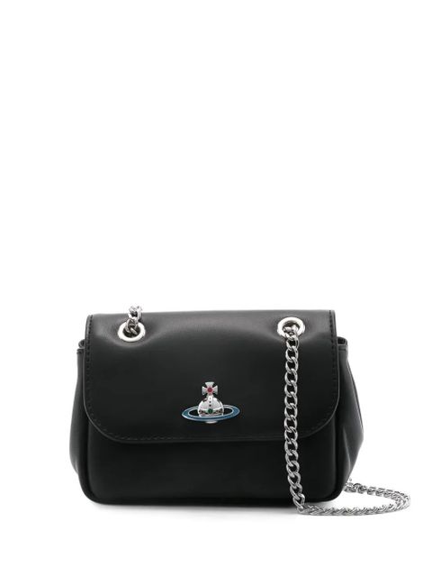 Vivienne Westwood small Orb-plaque leather shoulder bag - Black - zdjęcie produktu nr 1