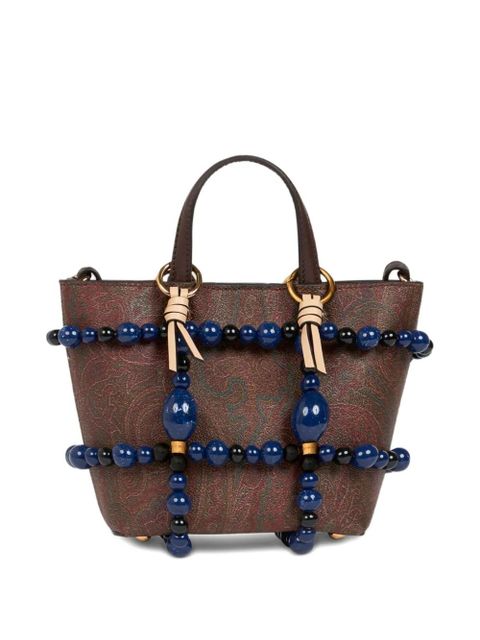 ETRO marble-embellished cage bag - Blue
