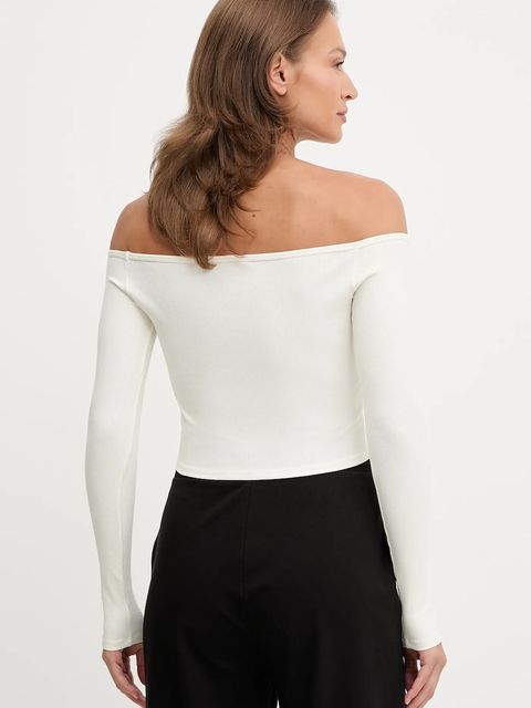 Guess longsleeve CARLA damski kolor beżowy V5YP07 K8RT2