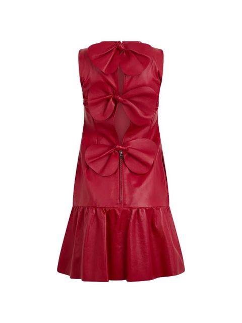 Valentino Garavani bow-detail ruffled-hem mini dress - Red - zdjęcie produktu nr 2