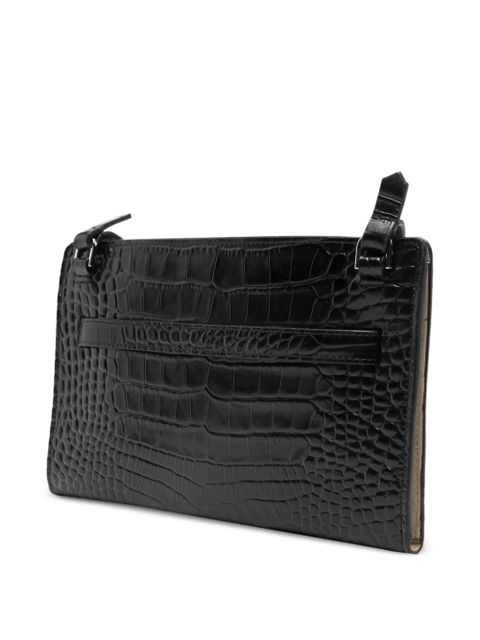 TOTEME belted crocodile-embossed cross body bag - Black