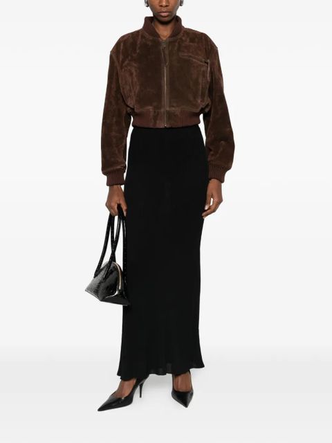 Balenciaga ribbed maxi skirt - Black