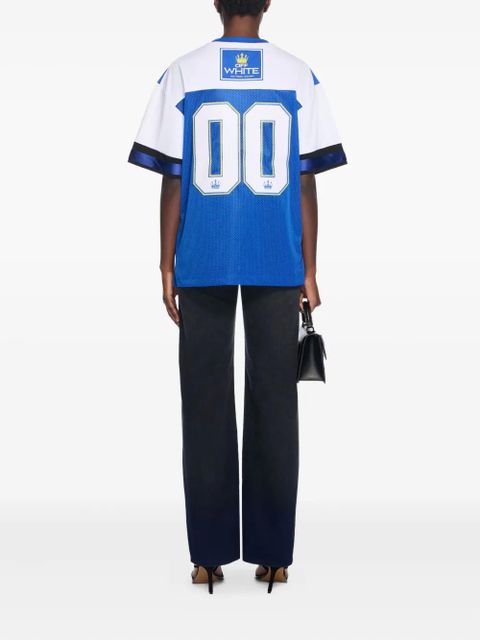 Off-White 00 Royal Mesh Football Logo T-Shirt - Blue