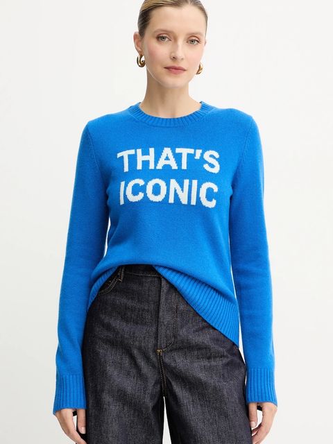 MAX&Co. sweter wełniany damski kolor niebieski lekki 2528366032200 - zdjęcie produktu nr 1