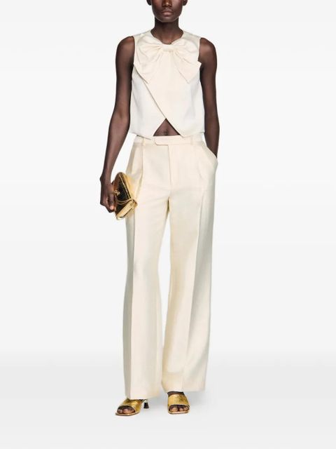 SANDRO bow satin top - Neutrals - zdjęcie produktu nr 2
