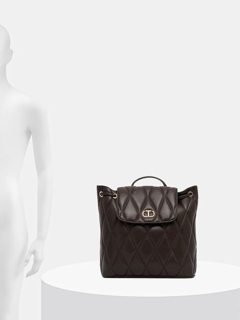 Twinset plecak damski kolor brązowy duży gładki 252TB7055