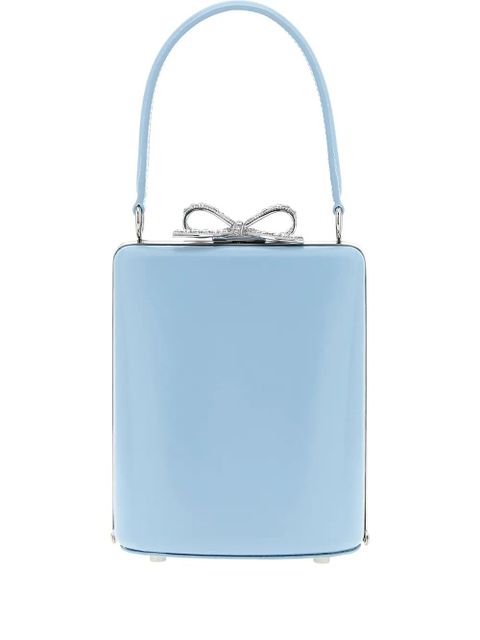 Self-Portrait rhinestone-bow tote bag - Blue - zdjęcie produktu nr 1