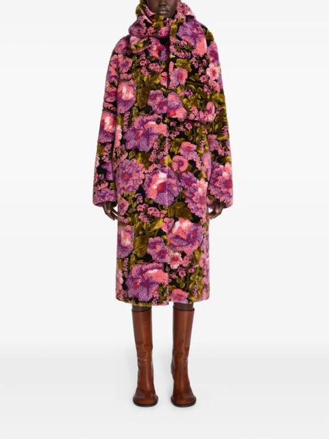 DRIES VAN NOTEN shearling-jacquard scarf - Pink - zdjęcie produktu nr 2