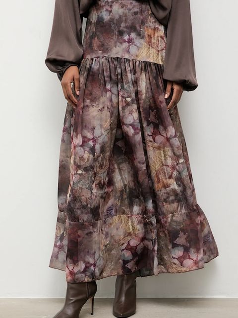 Answear.LAB spódnica kolor szary maxi rozkloszowana - zdjęcie produktu nr 1