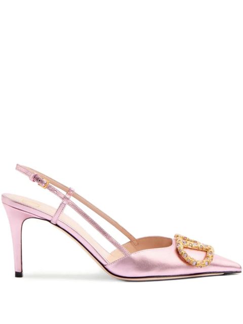 Valentino Garavani 80mm VLogo Signature slingback pumps - Pink - zdjęcie produktu nr 1