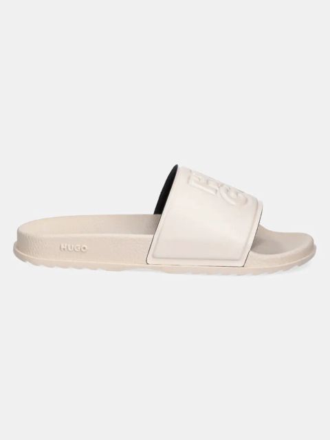 HUGO klapki Match damskie kolor beżowy 50538606