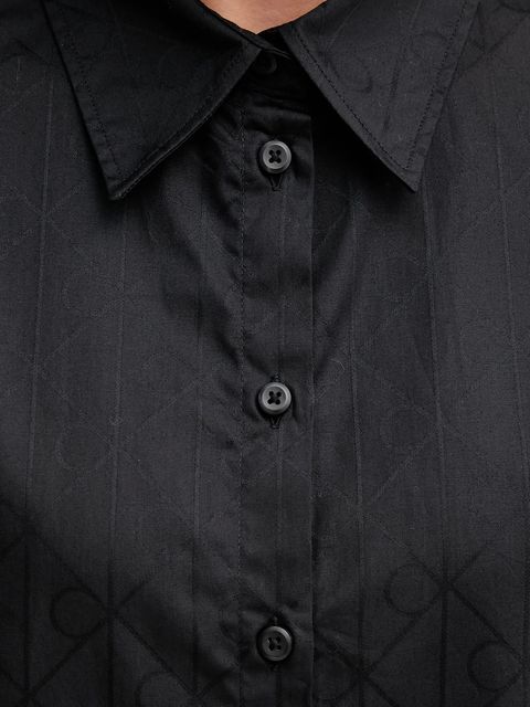 Calvin Klein Jeans koszula bawełniana damska kolor czarny relaxed z kołnierzykiem klasycznym LV044D167G