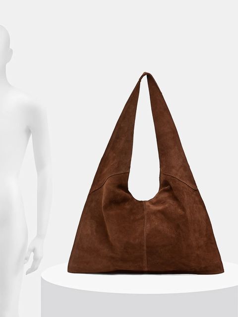 Answear.LAB torebka zamszowa kolor brązowy