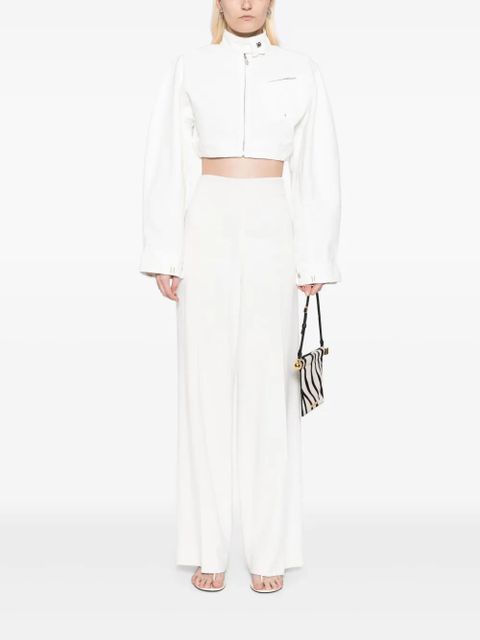 Jacquemus zip-up cropped jacket - Neutrals - zdjęcie produktu nr 2