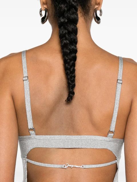 Jacquemus Fiesta lurex minidress - Silver