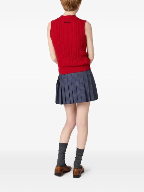Miu Miu Cable-knit cashmere vest - Red